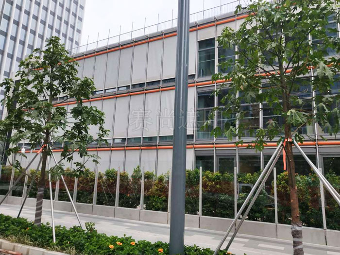 深圳前海G30薈同國際學(xué)校織物外遮陽工程實景照片